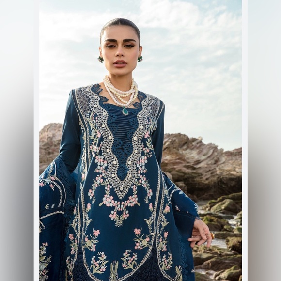Saira Shakira Dresses & Skirts - Embroidered Teal Blue Dress with Dupatta brand Saira Shakira India Pakistani